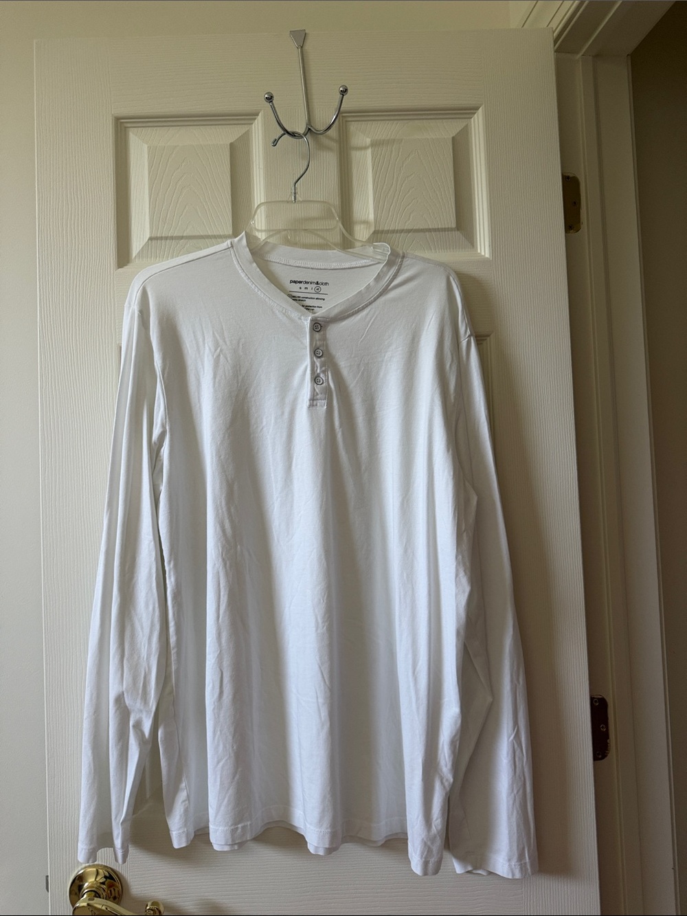 Paper Denim & Cloth Men's White Long-Sleeve Henley